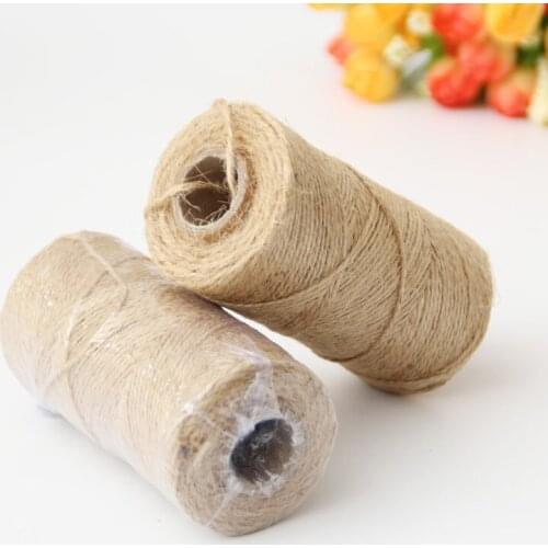 2 strands of 1 mm hemp rope 100 m cylindrical packaging elevator hemp rope DIY yellow hemp rope