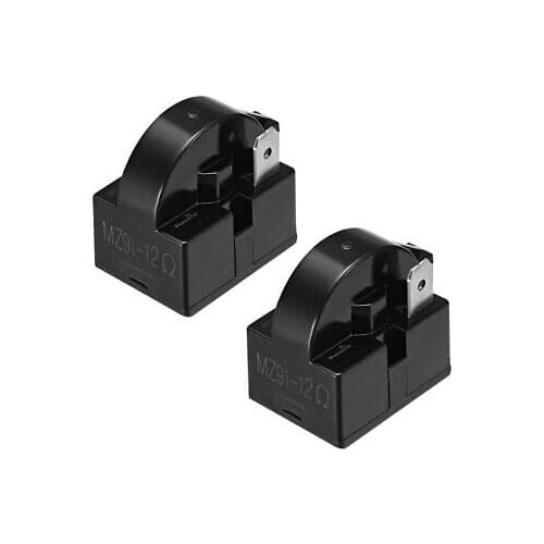 2 Pcs 12 Ohm 1 Pin Refrigerator PTC Starter Relay Black