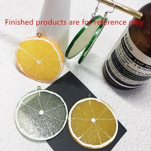 2017 Summer style 30pcs/lot 50mm cartoon fruit Orange lemon slice shape acrylic beads charm diy jewelry earring/keychain pendant
