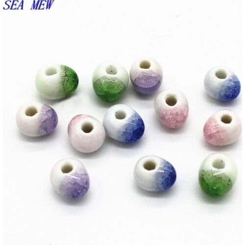 40pcs Wholesale 8mm Ceramic Beads 6 Colors Porcelain Beads Handmade DIY Loose Beads For Jewelry Making