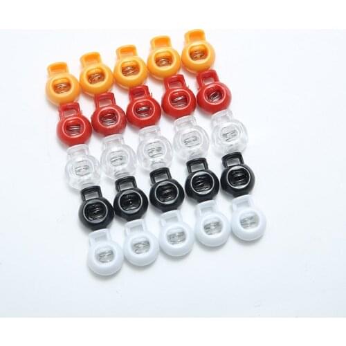 50pcs Cord Lock Ends Round Ball Colorful Stopper Toggle Clip Clear Frost Lace Apparel Backpack Bag Part Travel Kits Accessories