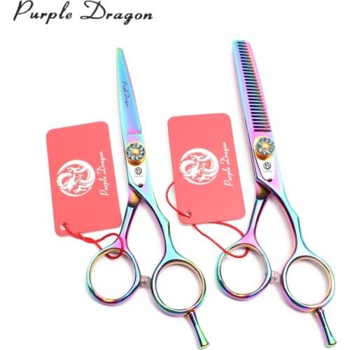 6" Purple Dragon Stainless Colorful Professional Hairdressing Scissors Hair Cutting Shears Thinning Scissors Hair Scissors Z1020