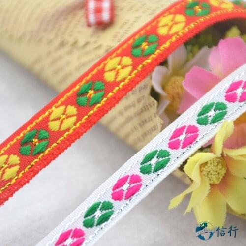 7meters 10mm width, embroidery jacquard ribbons Grosgrain ribbon,lace ribbons DIY hairbow accessories, sewing wupplies#3511