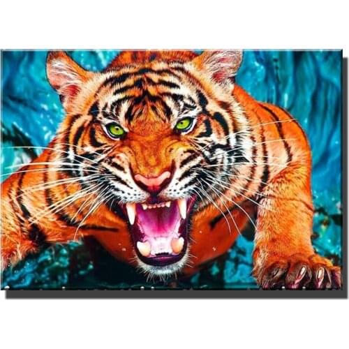 5d Diy diamond painting Colorful Tiger full Round Square drill diamond embroidery rhinestone diamond mosaic Animal Set YG2652