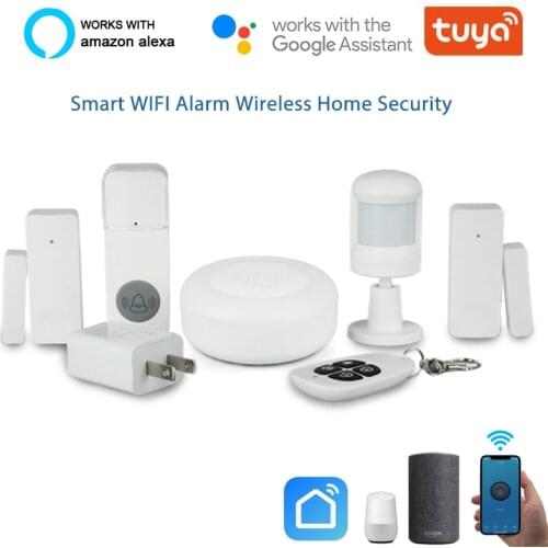Wireless Smart WIFI Home Security Alarm System For Tuya Smart Life APP Compatible With Alex &Google With Motion Sensor Detector