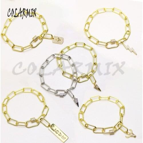 5 piece Multi charm bracelets star lock lightning charm bracelet bangle adjustable bracelets for women 51009