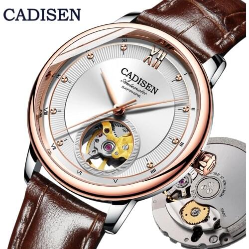 CADISEN New Fashion Women Automatic Mechanical Watch MIYOTA90S5 Ultra-thin Skeleton Design Top Brand Luxury Ladies couples Clock