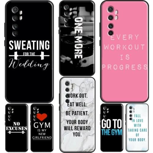 Workout Motivation fitness Gym For POCO X3 Pro M3 F2 F3 Case For Xiaomi Mi 11 Ultra 9T 10T Pro A3 Mi Note 10 Lite Cover