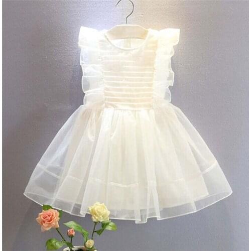 Kids clothes girls hot fashion kids baby kids girls princess party clothes sleeveless belt tulle tutu dress