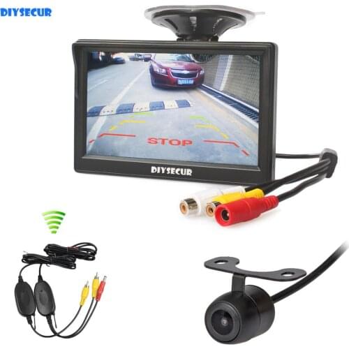 DIYSECUR 800 x 480 5" LCD Display Rear View Car Monitor + Car Camera Wireless Parking Security System Kit