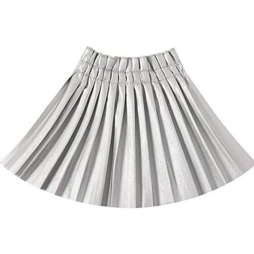 2021 Korean style girls pu leather draped skirt autumn fashion girls skirt 3-8t B594
