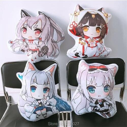 Anime Azur Lane Figure Toys アズールレーン Hammann Kaga Yūdachi Nagato Plush Doll Pillow 40cm Cosplay for Gift