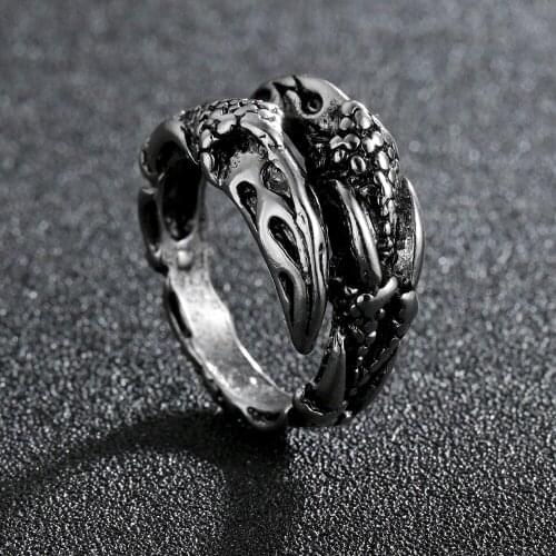 Gothic Vintage Eagle Claw Rings for Men Women Opening Jewelry Ring Accessories Punk Halloween Decorations anillos para hombre