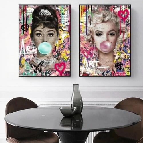 Graffiti Art Sexy Beauties Blowing Bubbles Canvas Posters and Prints Street Wall Art Paintings for Modern Home Room Cuadros