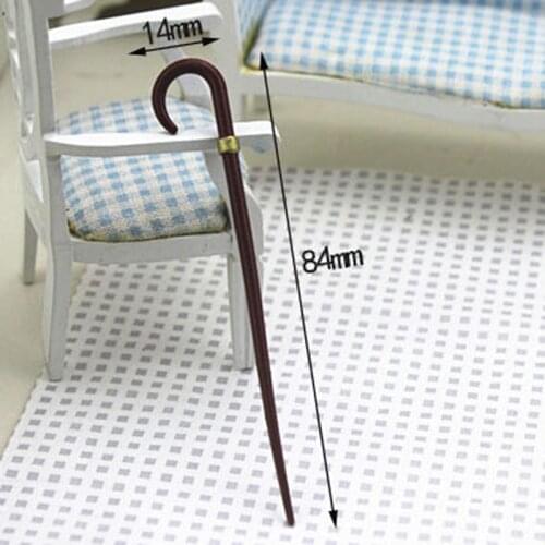 Simulation Vintage Gentleman Walking Stick Crutch Model Toy for Doll House Decoration 1/12 Dollhouse Miniature Accessories
