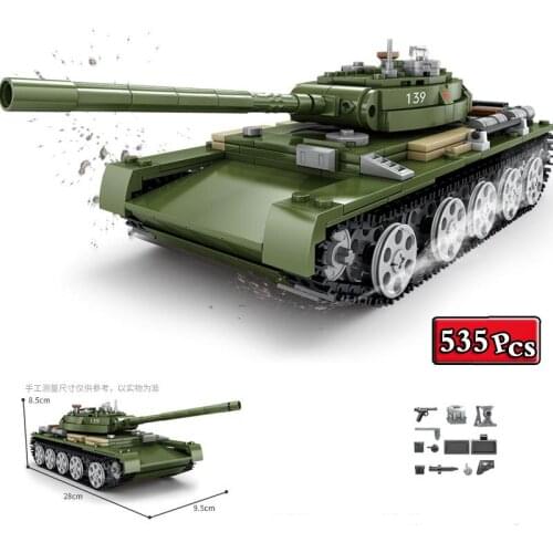 Military Series Army World War II Russian T-44 Medium Tank Soldier Building Blocks Bricks Toys Christmas Gifts