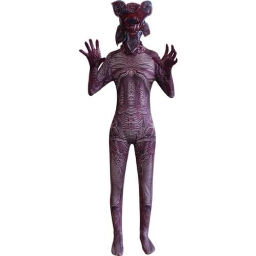 Demogorgon Costume for Adult Halloween Stranger Things Man-Eater Flower Cosplay Scary Carnival Party Zombie Zentai Bodysuit