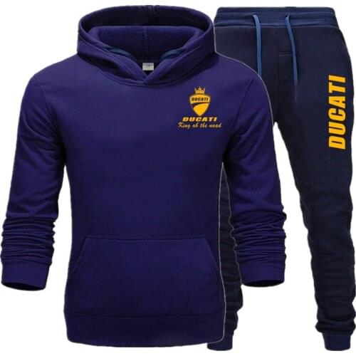 2021New mens spring and autumn suit Ducati logo sweater + pants fashion sports casual mens logo suit