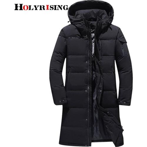 5XL Men long down coat Winter White duck down Jacket Hooded Fashion Men Windproof Waterproof Thick Warm coat 19719