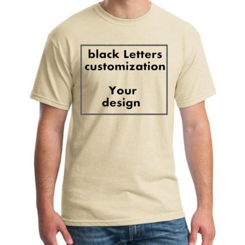2018 Your Own Design High Quality Send brand fashion beige T-shirt mens clothing T-shirt