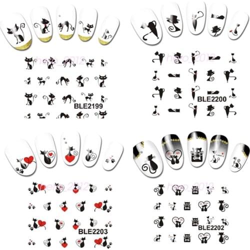 Nail Stickers Cute Cartoon Designs Adhesive Sliders Water Transfer Paper Decal Manicure Art DIY Decor Accessories