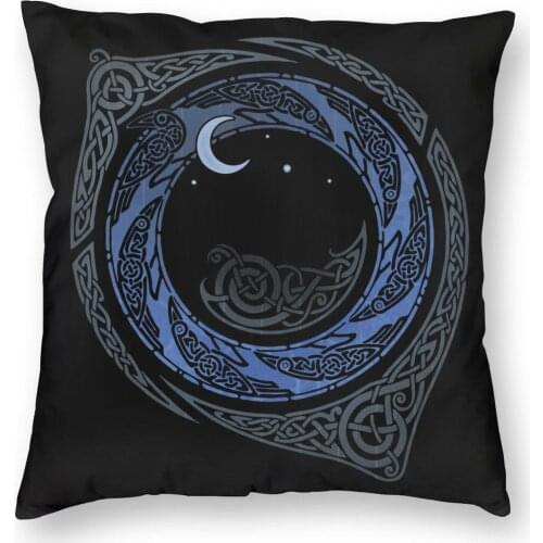 Moonlight Roundelay Vikings Valhalla Odin Pillowcover Decoration Cushion Cover Throw Pillow for Sofa Double-sided Printing