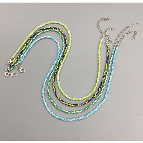 Choker Necklace For Women 2021 Fashion Handmade Colored Glaze Beads Necklace For Female Lady Sweet Colorful Collar Jewelry Gift
