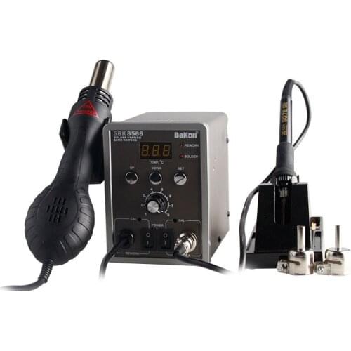 Bakon SBK8586 2 In 1 Soldering Station Hot Air Gun Constant Temperature Digital Display Auto Sleep Soldering Iron for SMT Rework