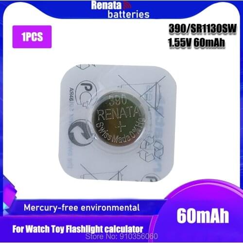 RETAIL BrandNew Renata LONG LASTING 390 SR1130SW 389 LR54 AG10 Watch Battery Button Coin Cell Swiss Made 100% Original