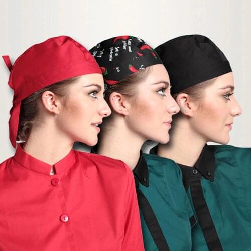 Womens chef Hat high quality hotel kitchen restaurant cap waiters Ribbon Hats for man and woman adjust funky chief hats