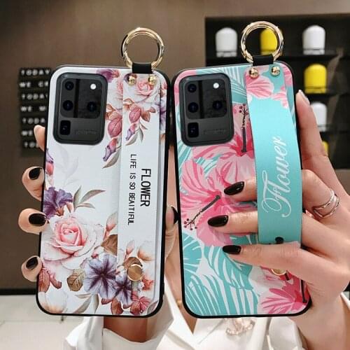 Silicone Phone Holder Case For Samsung Galaxy A10 A20 A30 A40 A50 A60 A70 A71 A51 A50s A30s Wrist Strap Cases With Finger Ring