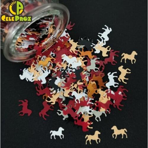 15g Horse Table Confetti Little Pony Confetti Sequin Brown Black Unicorn Party Table Centerpiece Decoration Confetti Supplies