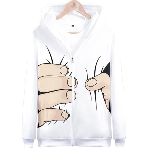 2020 Big Finger Zipper Hoodies Zipper Streetwear Coats Tops 3D Hoody Sweatshirt Fashion Men Women Pocket Long Sleeve Eu Size
