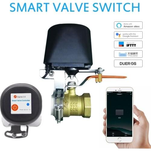 Tuya Zigbee Smart WiFi Water Valve Gas Valve Compatible with Alexa Google Home Shut Off Controller Smart Home Automation Control