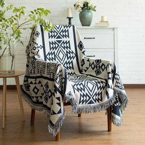 Vintage Knitted Throw Blanket With Tassel For Bed Sofa Counch Chair Cover Cotton Polyester Air Conditioning Thread Blankets