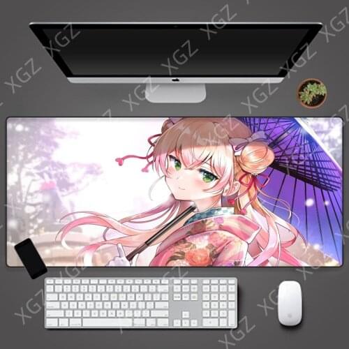 Yuzuoan XL 800x800x4mm Cute Anime Genshin Impact RGB Large Gaming Mouse Pad Soft Pad Gamer XXL Computer Keyboard Desk Pad