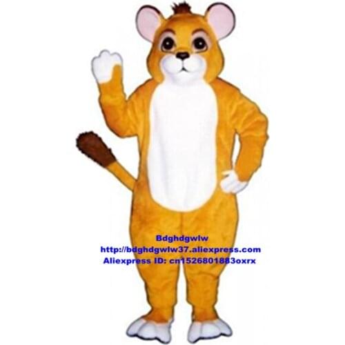 Yellow Long Fur Female Lion Lioness Mascot Costume Adult Cartoon Character Commemorate Souvenir Large-sized Good-sized zx1567