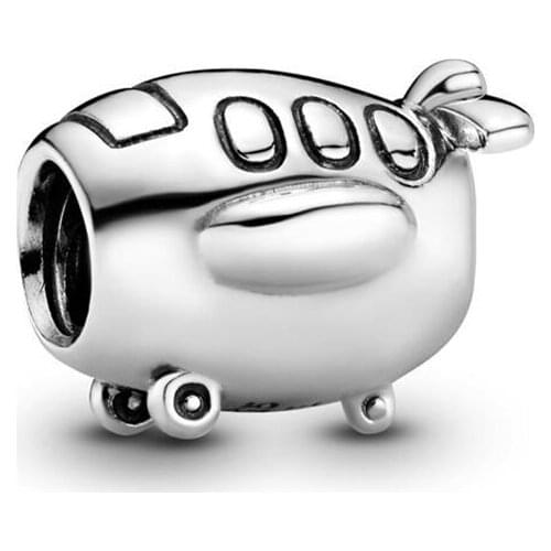 100% 925 Sterling Silver Airplane Charm Fit Diy Europe Women Bracelet Jewelry