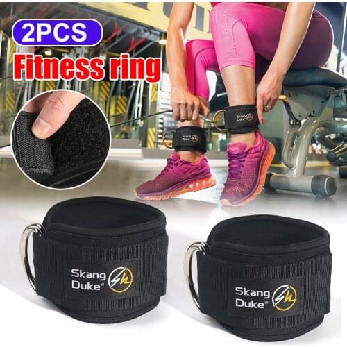 1 Pair D-Ring Ankle Straps Attachment Support Padded D-ring Ankle Cuffs for Gym Workouts Cable Machines Leg Exercises