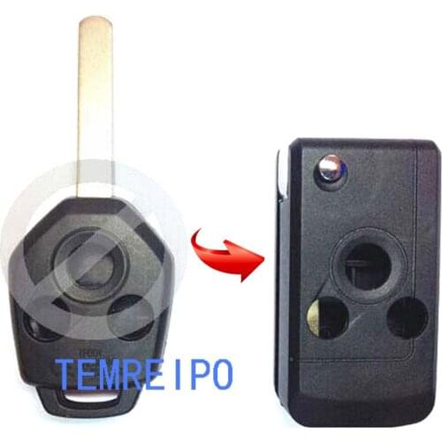 10pcs/lot Uncut Flip Folding Remote Key Case Shell For subaru 3 buttons flip modified key shell