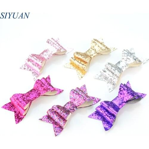 12pcs/lot Newest Cute Double Layer Glitter Sequin Bow with Swallow Tail Headband Hair Accessories On Sale HDJ109