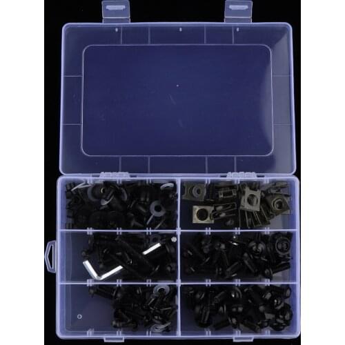 173Pcs Unviersal Motorcycle Complete Fairing Bolt Kit Fastener Clips Screws