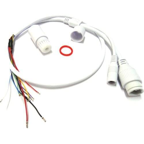 2X CCTV POE IP network Camera PCB Module video power cable 60cm RJ45 female connector with Terminlas
