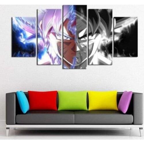 5 Piece Wall Art Canvas Anime Manga Figure Guko Posters And Prints Modern Home Living Room & Bedroom Decoration Paintings
