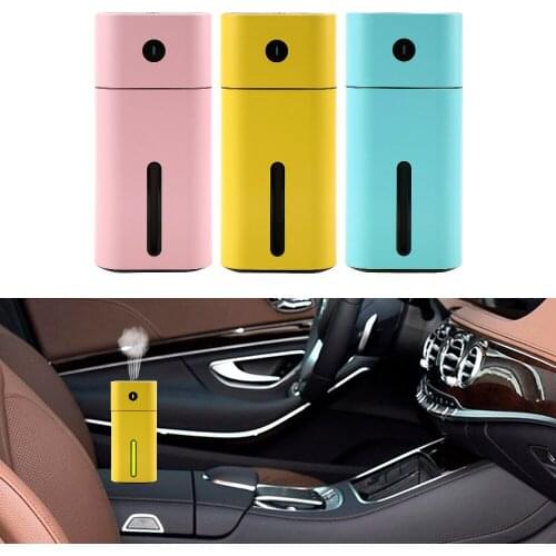 Aroma Essential Oil Diffuser LED Night Light Mini Ultrasonic Square Humidifier USB Car Air Purifier