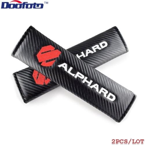 Seat belt Cover Pad Car Styling Case For Toyota Alphard Camry Avensis Rav4 Yaris Auris Carbon Fibre Auto Badge Accessories