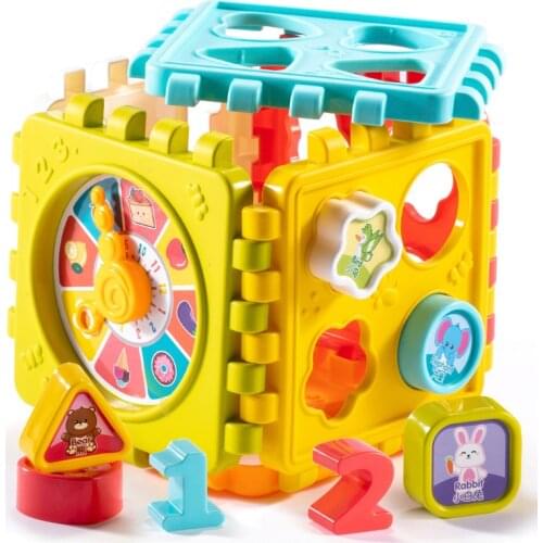 Baby Activity Cube Toy Montessori Shape Mattching Toddler Early Learning Educational Toy Infant First Blocks Set Colorful Number
