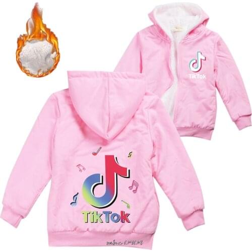 Tik Tok Children Sweaters Hooded Baby Girls Coat Fashion Kids Coats Childrens Fur Coat Down Coat Winter Girls Clothes Kids