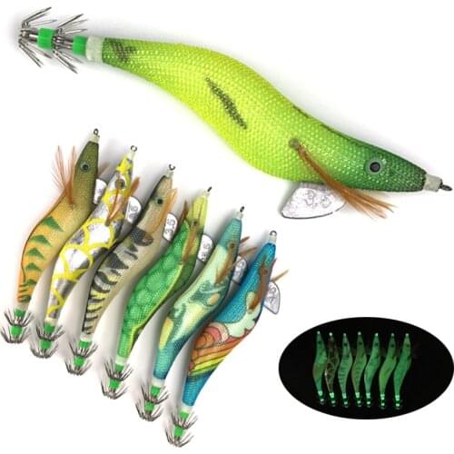1PCS 3.5G Luminous Squid Jigs Lure Hook Led Fishing Lures Octopus 3D Eyes Silicon Hard Fishing Shrimp Lure Bait