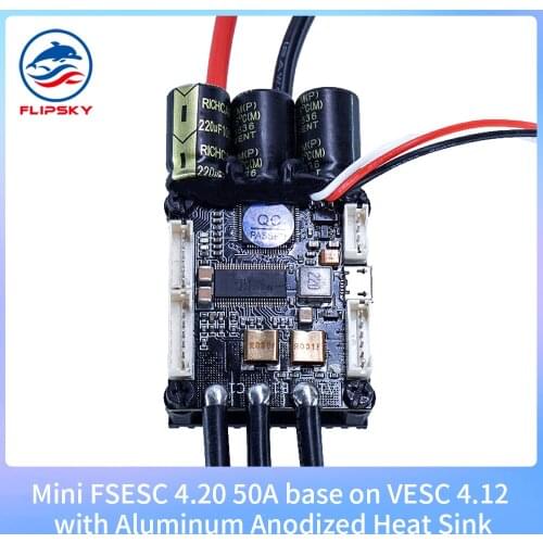 FSESC4.20 Mini for DIY Electric Skateboard Electronic Speed Controller Brushless ESC with Aluminum Anodized Heat Sink| Flipsky